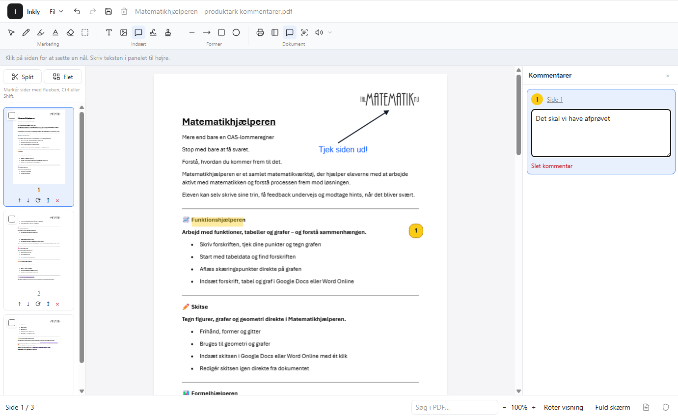 Inkly — PDF-editor med annotationer og kommentarer