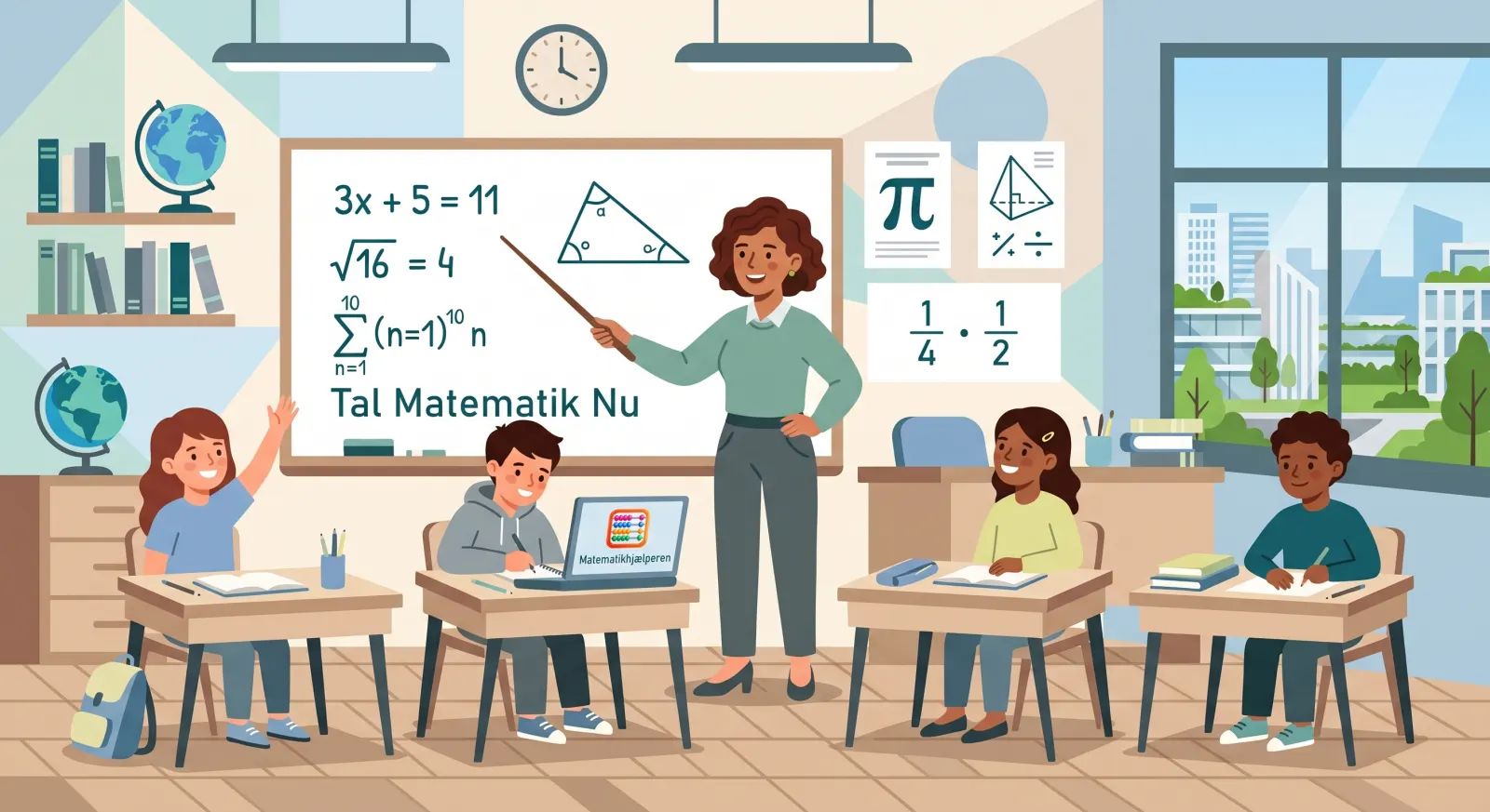 Skole og lærere der underviser matematik